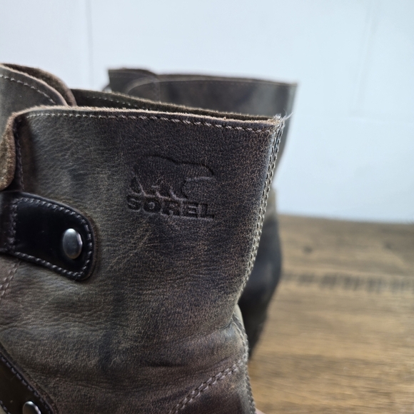 Sorel Joan Of Artic Wedge Mid Patina Brown Boots - Picture 7 of 12